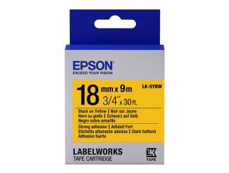 Epson LabelWorks LK-5YBW - Black on yellow - Roll (1.8 cm x 9 m) 1 roll(s) label tape - for LabelWorks LW-1000, LW-400, LW-600, LW-700, LW-900, LW-K400, LW-Z700, LW-Z710, LW-Z900