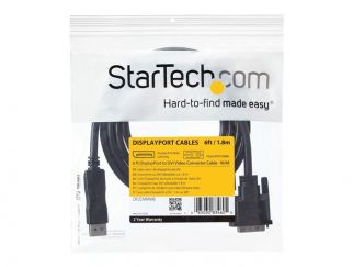 StarTech.com 6ft / 1.8m DisplayPort to DVI Cable - 1920x1200 - DVI Adapter Cable - Multi Monitor Solution for DP to DVI Setup (DP2DVIMM6) - DisplayPort cable - DisplayPort (M) to DVI-D (M) - 1.8 m - black - for P/N: DPPNLFM3, DPPNLFM3PW