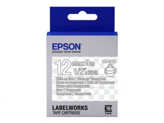 Epson LabelWorks LK-4TWN - White on transparent - Roll (1.2 cm x 2.9 m) 1 roll(s) label tape - for LabelWorks LW-1000, 300, 400, 600, 700, 900, K400, Z700, Z710, Z900