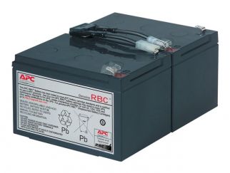 APC Replacement Battery Cartridge #6 - UPS battery - 1 x battery - Lead Acid - black - for P/N: SMC1500IC, SMT1000I-AR, SMT1000IC, SUA1000ICH-45, SUA1000I-IN, SUA1000J3W, SUA1500J3W