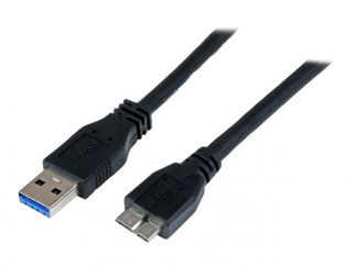 StarTech.com 1m 3 ft Certified SuperSpeed USB 3.0 A to Micro B Cable Cord - USB 3 Micro B Cable - 1x USB A (M), 1x USB Micro B (M) - Black (USB3CAUB1M) - USB cable - Micro-USB Type B to USB Type A - 1 m