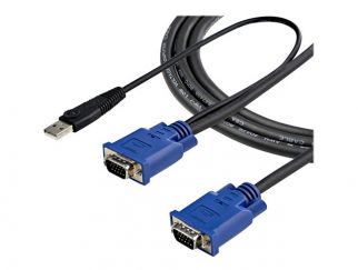 StarTech.com 15 ft 2-in-1 Ultra Thin USB KVM Cable - video / USB cable - 4.57 m