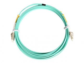 StarTech.com 10m (30ft) LC/UPC to LC/UPC OM3 Multimode Fiber Optic Cable, Full Duplex 50/125Âµm Zipcord Fiber Cable, 100G Networks, LOMMF/VCSEL, <0.3dB Low Insertion Loss - LSZH Fiber Patch Cord - patch cable - 10 m - aqua