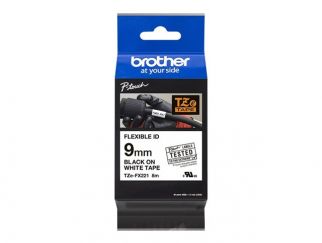 Brother TZe-FX221 - Adhesive - black on white - Roll (0.9 cm x 8 m) 1 cassette(s) flexible ID tape - for Brother DCP-T310, T520, P-Touch PT-1880, D200, E310, E550, E800, H105