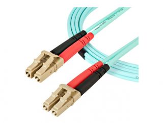 StarTech.com Aqua OM4 Duplex Multimode Fiber - 16 ft / 5m - 100 Gb - 50/125 - OM4 Fiber - LC to LC Fiber Patch Cable (450FBLCLC5) - network cable - 5 m - aqua