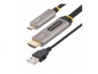 StarTech.com 50ft (15.2m) USB-C to HDMI 2.0 Active Optical Cable, 4K 60Hz - HDMI cable - 24 pin USB-C male to HDMI, USB (power only) male - 15.2 m - shielded/fibre optic - black - Active Optical Cable (AOC), 4K60Hz (3840 x 2160) support, active, Unidirect