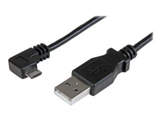 StarTech.com 1m 3 ft Micro-USB Charge-and-Sync Cable - Right-Angle Micro-USB - M/M - USB to Micro USB Charging Cable - 30/24 AWG (USBAUB1MRA) - USB cable - Micro-USB Type B (M) to USB (M) - USB 2.0 - 1 m - right-angled connector - black - for P/N: USB2PCA