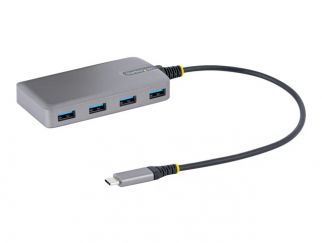 StarTech.com 4-Port USB-C Hub, USB 3.0 5Gbps, Bus Powered, USB Type-C to 4x USB-A Hub with Optional Auxiliary Power Input, Portable Desktop/Laptop USB Hub with 1ft (30cm) Attached Cable - USB Expansion Hub (5G4AB-USB-C-HUB) - Hub - 4 x USB 3.2 Gen 1 + 1 x