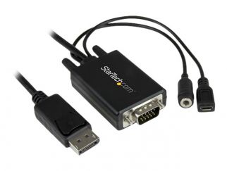 StarTech.com 6 ft / 2m DisplayPort to VGA Adapter Cable with Audio - DisplayPort adapter - 2 m