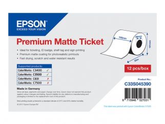 Epson Premium - Matte tickets - Roll (10.2 cm x 50 m) 1 roll(s) - for Epson TM-C3400-LT, TM C3500