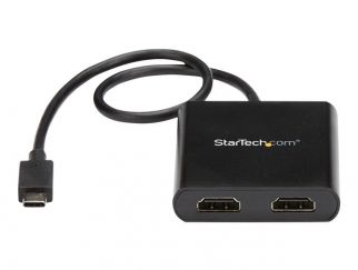 StarTech.com 2-Port Multi Monitor Adapter, USB-C to 2x HDMI Video Splitter, USB Type-C DP Alt Mode to HDMI MST Hub, Dual 4K 30Hz or 1080p 60Hz, Compatible with Thunderbolt 3, Windows Only - Multi Stream Transport (MSTCDP122HD) - Adapter cable - 24 pin USB