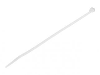 StarTech.com 20cm(8") Cable Ties, 4mm(1/8") wide, 55mm(2-1/8") Bundle Diameter, 22kg(50lb) Tensile Strength, Nylon Self Locking Zip Ties with Curved Tip, 94V-2/UL Listed, 100 Pack, White - Nylon 66 Plastic - TAA (CBMZT8N) - cable tie - TAA Compliant