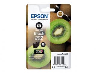 Epson Ink Cartridges, Claria" Premium Ink, 202, Kiwi, Singlepack, 1 x 4.1ml Photo Black, Standard