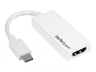 StarTech.com USB-C to HDMI Adapter - White - 4K 60Hz - High Speed - adapter - 24 pin USB-C male to HDMI female - 15 cm - white - 4K support