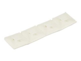 StarTech.com 100 Pack Cable Tie Mounts with Adhesive Tape for 0.13 in. (3.2 mm) Wide Ties, Nylon/Plastic Zip Tie Mounts, Electrical/Network Cable Wrap Mounts / 94V-2 Fire & UL Rated TAA - Nylon 66 Zip Tie Mount (CBMCTM1) - Cable tie mount - white - TAA Co