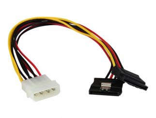 StarTech.com 12in LP4 to 2x Latching SATA Power Y Cable Splitter Adapter - 4 Pin LP4 to Dual SATA Y Splitter - Power adapter - 4 PIN internal power (M) to SATA power (F) - 30 cm - latched - for P/N: 35S24M2NGFF, HSB13SATSASB, HSB1SATSASBA, HSB1SATSASVA, H