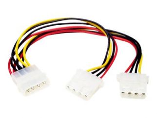 StarTech.com LP4 to 2x LP4 Power Y Splitter Cable M/F - LP4 Splitter - Molex Y Splitter - Molex Splitter (PYO2L) - power cable - 4 PIN internal power to 4 PIN internal power - 0.2 m