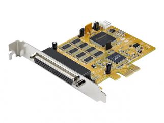 StarTech.com 8-Port PCI Express RS232 Serial Adapter Card, PCIe RS232 Serial Card, 16C1050 UART, Multiport Serial DB9 Controller/Expansion Card, 15kV ESD Protection, Windows & Linux - Up to 921.6 Kbps Baud - Serial adapter - PCIe - RS-232 x 8 - yellow - T