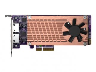 QNAP QM2-2P2G2T - Storage controller - M.2 - M.2 NVMe Card / PCIe 3.0 (NVMe) - low profile - PCIe 3.0 x4, 2.5 Gigabit Ethernet - for QNAP QVP-63, TS-453, 473, 673, 832, 873, TVS-672, 872, h1288, VioStor QVP-85