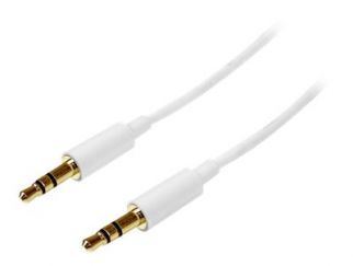 StarTech.com 2m White Slim 3.5mm Stereo Audio Cable - 3.5mm Audio Aux Stereo - Male to Male Headphone Cable - 2x 3.5mm Mini Jack (M) White (MU2MMMSWH) - audio cable - 2 m