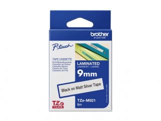 Brother TZe-M921 - Black on matte silver - Roll (0.9 cm x 8 m) 1 cassette(s) laminated tape - for P-Touch PT-E100, E300, E310, E500, E550, H100, P900, P950, P-Touch EDGE PT-P750