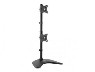 StarTech.com Vertical Dual Monitor Stand - Supports Monitors 13" to 27" - Adjustable - Computer Monitor Stand for Double Stacked VESA Monitors - Black (ARMBARDUOV) - Stand - for 2 monitors - heavy duty steel - black - screen size: 13"-27" - desktop stand 