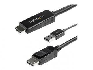 StarTech.com 2m (6ft) HDMI to DisplayPort Cable 4K 30Hz, Active HDMI 1.4 to DP 1.2 Adapter Converter Cable with Audio, USB Powered, Mac & Windows, HDMI Laptop to DP Monitor, Male/Male - Built-In USB Cable - Video cable - HDMI, USB (power only) male to Dis