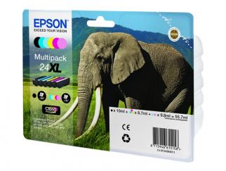 Epson 24XL Multipack - 6-pack - XL - black, yellow, cyan, magenta, light magenta, light cyan - original - ink cartridge