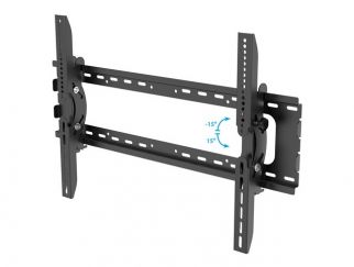 StarTech.com Flat Screen TV Wall Mount - Tilting - Supports 32" to 75" TVs - Steel - VESA TV Mount - Monitor Wall Mount (FLATPNLWALL) - Mounting kit (wall plate, 2 mounting brackets) - for flat panel - steel - black - screen size: 32"-75" - wall-mountable