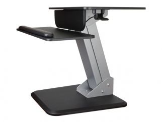 StarTech.com Height Adjustable Standing Desk Converter - Sit Stand Desk with One-finger Adjustment - Ergonomic Desk (ARMSTS) mounting kit - for LCD display / keyboard / mouse / notebook - black, silver