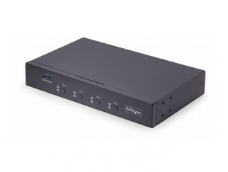 StarTech.com 4-Port KM Switch with Mouse Roaming, USB Switch for Keyboard/Mouse, 3.5mm and USB Audio, Peripheral Sharing for 4 Computers, USB 3.0 Switcher, TAA Compliant - Hotkey/Pushbutton Switching (P4A20132-KM-SWITCH) - keyboard/mouse switch - 2 ports 