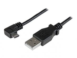 StarTech.com Right Angle Micro USB Cable - 1 ft / 0.5m - 90 degree - USB Cord - USB Charger Cable - USB to Micro USB Cable (USBAUB50CMRA) - USB cable - Micro-USB Type B (M) right-angled to USB (M) - USB 2.0 - 50 cm - black - for P/N: USB2PCARBK, USB2PCARB