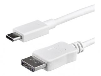 StarTech.com 3ft/1m USB C to DisplayPort 1.2 Cable 4K 60Hz, USB-C to DisplayPort Adapter Cable HBR2, USB Type-C DP Alt Mode to DP Monitor Video Cable, Compatible with Thunderbolt 3, White - USB-C Male to DP Male (CDP2DPMM1MW) - external video adapter - ST