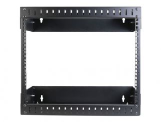 StarTech.com 8U 19" Wall Mount Network Rack, Adjustable Depth 12-20" 2 Post Open Frame Server Room Rack for AV/Data/ IT Communication/Computer Equipment/Switch with Cage Nuts & Screws - 8U Adjustable Rack (RK812WALLOA) - Rack - wall mountable - black - 8U