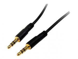 StarTech.com 1 ft. (0.3 m) 3.5mm Audio Cable - 3.5mm Slim Audio Cable - Gold Plated Connectors - Male/Male - Aux Cable (MU1MMS) - audio cable - 30.5 cm