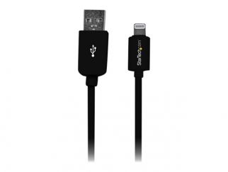 StarTech.com 3m (10ft) Long Black Apple® 8-pin Lightning Connector to USB Cable for iPhone / iPod / iPad - Charge and Sync Cable (USBLT3MB) - Lightning cable - Lightning / USB - 3 m