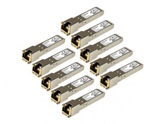 StarTech.com Cisco GLC-T Compatible SFP Module, 1000BASE-T, SFP to RJ45 Cat6/Cat5e, 1GE Gigabit Ethernet SFP, RJ-45 (Copper) 100m, Cisco Firepower, ASR920, IE2000, Mini GBIC Transceiver - Lifetime Warranty (GLCT10PKST) - SFP (mini-GBIC) transceiver module