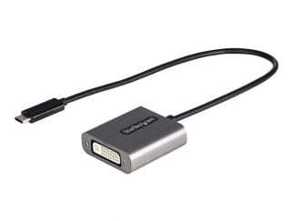 StarTech.com USB C to DVI Adapter, 1920x1200p, USB-C to DVI-D Adapter, USB Type C to DVI Monitor, Video Converter, Thunderbolt 3 Compatible, USB-C to DVI Dongle, 12" Long Attached Cable - USB C Display Adapter (CDP2DVIEC) - video adapter - 24 pin USB-C to