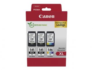 Canon PG-545XL x2 /CL-546XL Multi Pack - 3-pack - High Yield - black, colour (cyan, magenta, yellow) - original - ink cartridge