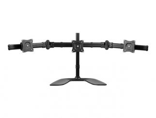 StarTech.com Triple Monitor Stand for VESA Mount Monitors up to 27" - Steel (ARMBARTRIO2) stand - adjustable arm - for 3 monitors - black