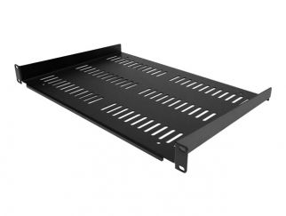 StarTech.com 1U Vented Server Rack Cabinet Shelf, 12in Deep Fixed Cantilever Tray, Rackmount Shelf for 19" AV/Data/Network Equipment Enclosure w/ Cage Nuts & Screws, 55lbs Weight Capacity - 1U Network Rack Shelf - rack shelf - 1U