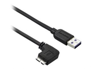 StarTech.com 1m 3 ft Slim Micro USB 3.0 Cable M/M - Left-Angle Micro-USB - USB 3.0 A to Micro B - Angled Micro USB - USB 3.1 Gen 1 (5Gbps) (USB3AU1MLS) - USB cable - Micro-USB Type B to USB Type A - 1 m