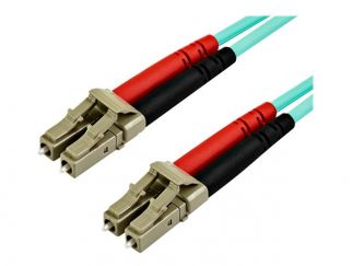 StarTech.com 15 m OM4 LC to LC Multimode Duplex Fiber Optic Patch Cable- Aqua - 50/125 - Fiber Optic Cable - 40/100Gb - LSZH (450FBLCLC15) - patch cable - 15 m - aqua
