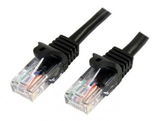 StarTech.com 0.5m Black Cat5e / Cat 5 Snagless Ethernet Patch Cable 0.5 m - Patch cable - RJ-45 (M) to RJ-45 (M) - 50 cm - UTP - CAT 5e - snagless, stranded - black