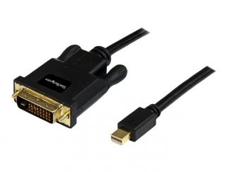 StarTech.com 3 ft Mini DisplayPort to DVI Adapter Cable - Mini DP to DVI Video Converter - MDP to DVI Cable for Mac / PC 1920x1200 - Black (MDP2DVIMM3B) - DisplayPort cable - Mini DisplayPort (M) to DVI-D (M) - 91.44 cm - thumbscrews - black