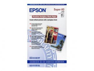 Epson Media, Media, Sheet paper, Premium Semigloss Photo Paper, Graphic Arts - Photographic Paper, A3+, 250 g/m2, 20 Sheets