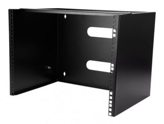 StarTech.com Wall Mount Patch Panel Rack - 4U Wall Mount Rack Shelf with Built in Shelf - 2 Post Open Frame Rack - Rack Shelf (WALLMOUNT8) - cabinet - 8U