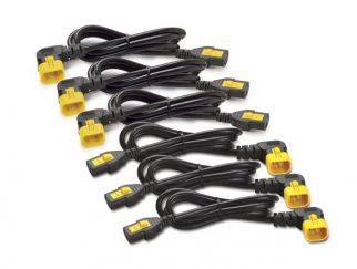 Power Cord Kit (6 ea), Locking, C13 to C14 (90 Degree), 1.2m