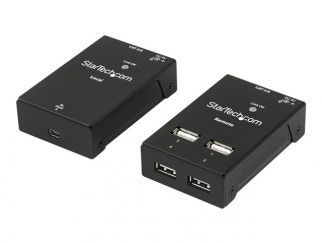 StarTech.com 4-Port USB 2.0 Extender - 165ft (50m) USB Over Cat5/Cat6 Extender - Compact USB 2.0 Over Ethernet Extender (USB2004EXTV) - USB extender - USB 2.0 - over CAT 5/6 - 4 ports - up to 50 m - for P/N: SVA5N3NEUA