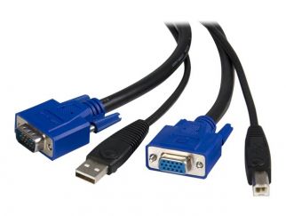 StarTech.com 10 ft 2-in-1 Universal USB KVM Cable - 10ft VGA KVM Cable - 10ft USB KVM Cable - 10ft KVM Switch Cable (SVUSB2N1_10) - video / USB cable - 3 m